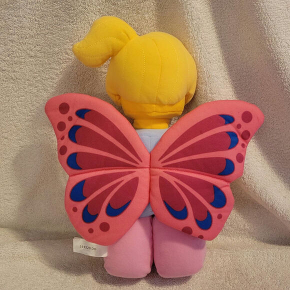 Lego Pink Butterfly Girl Stuffed Plush Toy Figure 12in Manhattan Toys - Picture 2 of 7